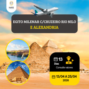 EGITO MILENAR C/CRUZEIRO RIO NILO 4D/3N E ALEXANDRIA